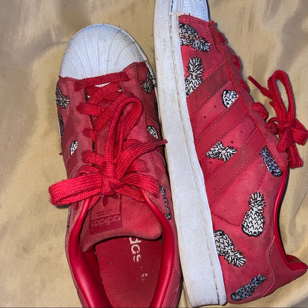 Red adidas sneakers